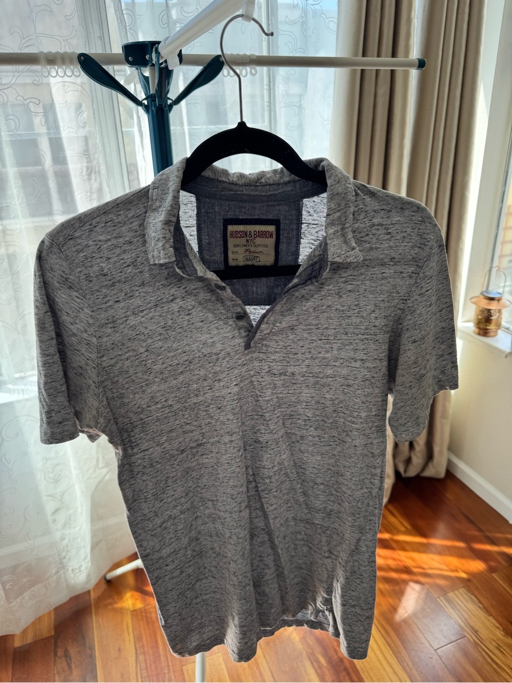 Hudson & Barrow Men's Gray Heather Polo - Medium